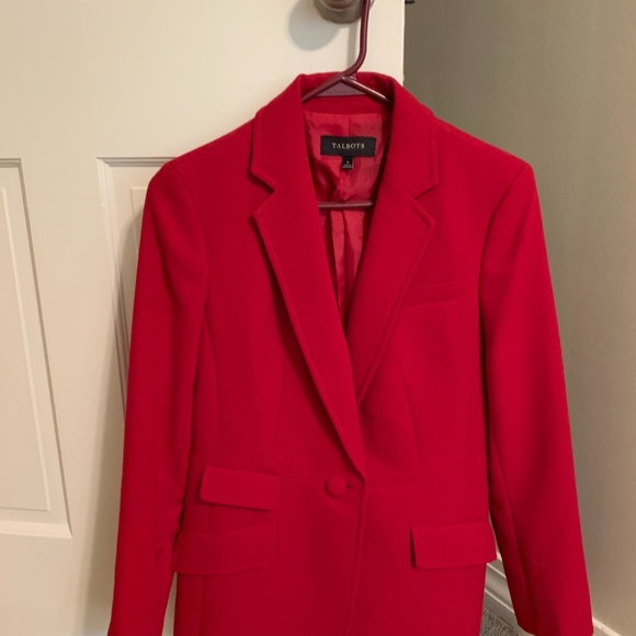 Talbots Red Lined Blazer - Picture 1 of 4